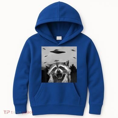 Alien Ufo Raccoon Kids Hoodie
