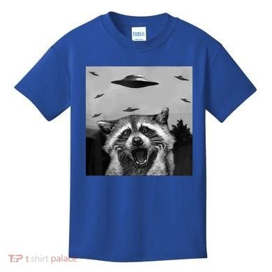Alien Ufo Raccoon Kids T-Shirt