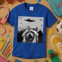 Alien Ufo Raccoon Kids T-Shirt thumb 3