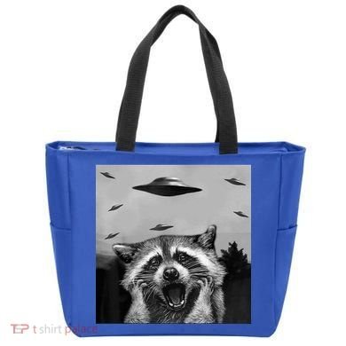 Alien Ufo Raccoon Tote Bag