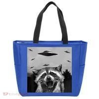 Alien Ufo Raccoon Tote Bag thumb 0