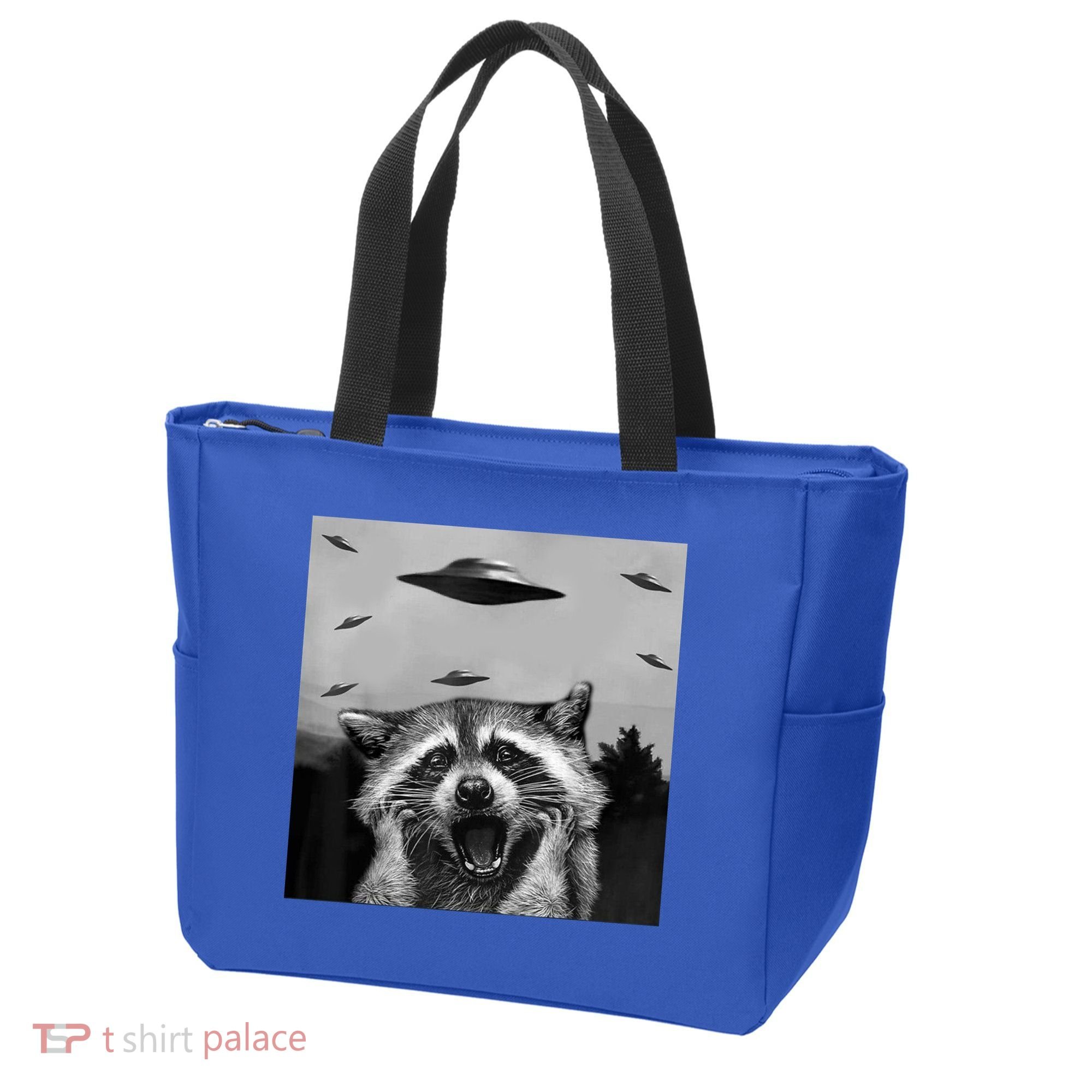 Alien Ufo Raccoon Tote Bag