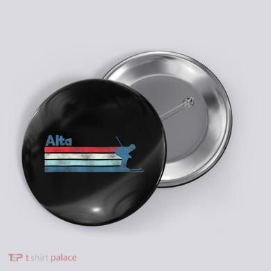 Alta Utah Retro Ski Button