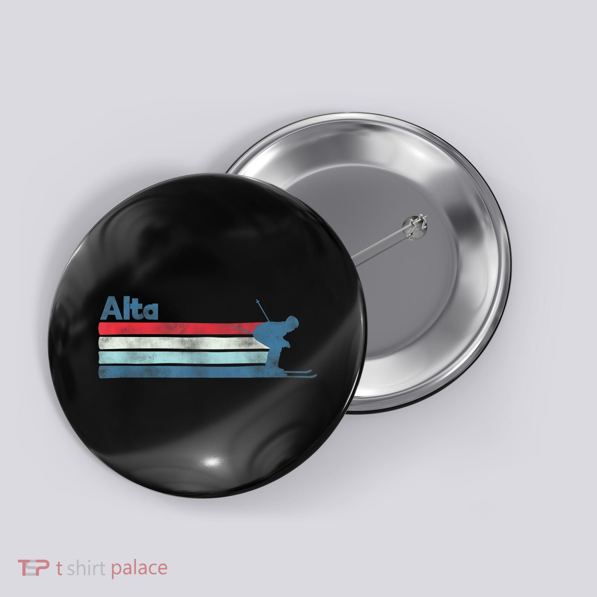 Alta Utah Retro Ski Button