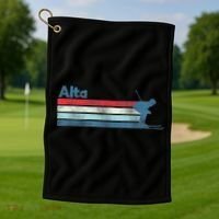 Alta Utah Retro Ski Golf Towel thumb 1