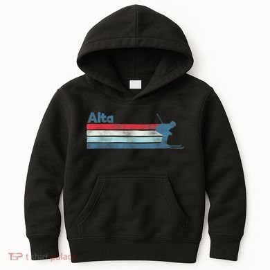 Alta Utah Retro Ski Kids Hoodie