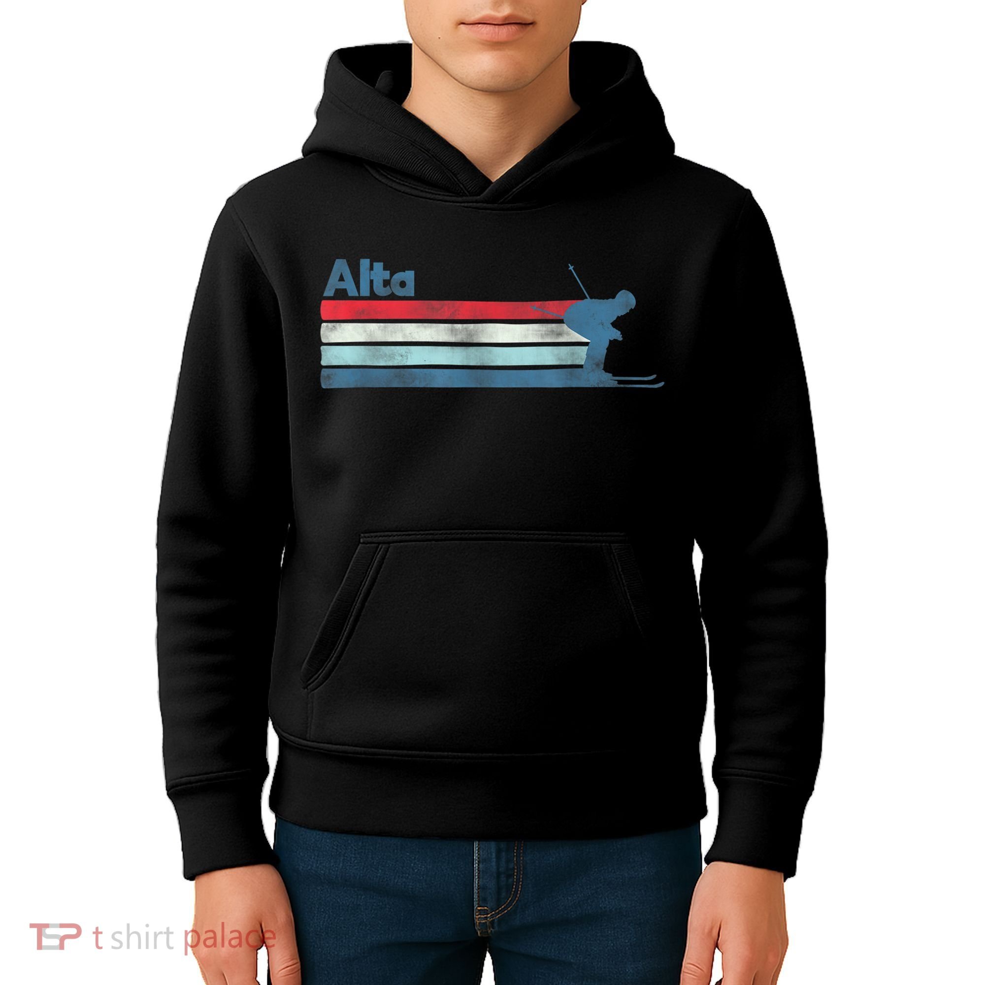 Alta Utah Retro Ski Kids Hoodie
