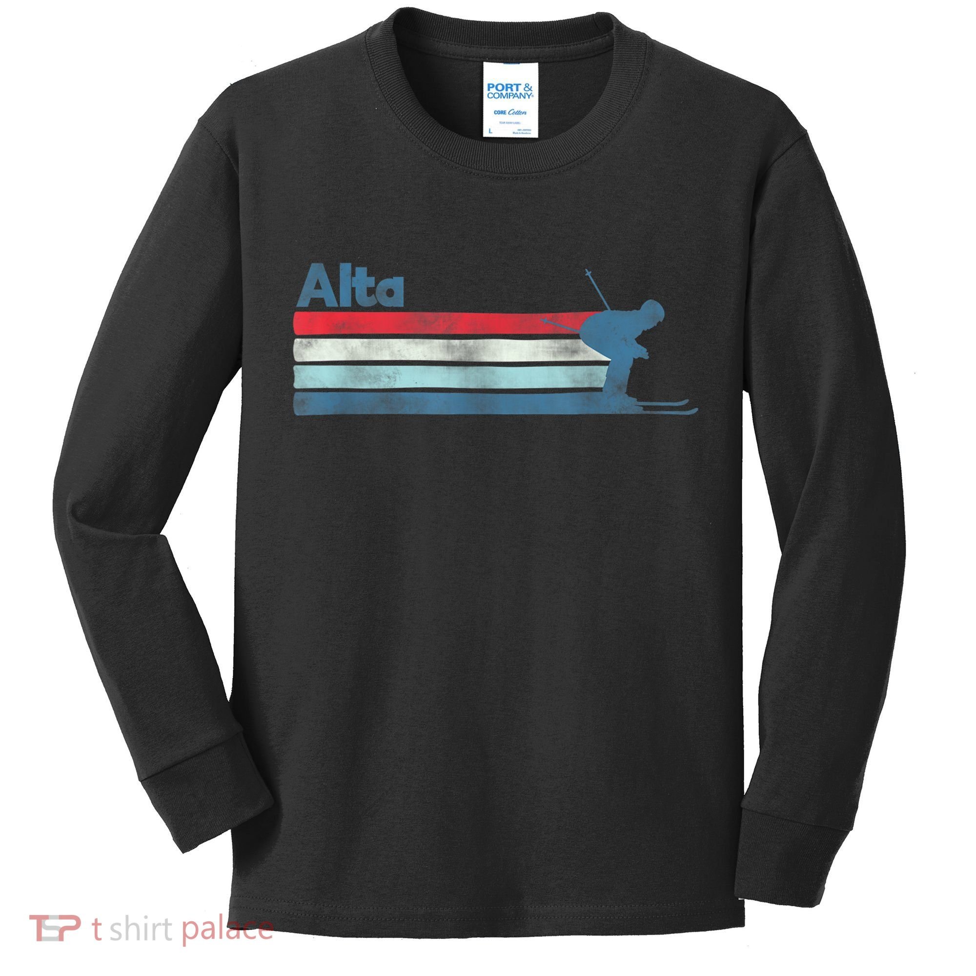 Alta Utah Retro Ski Kids Long Sleeve Shirt