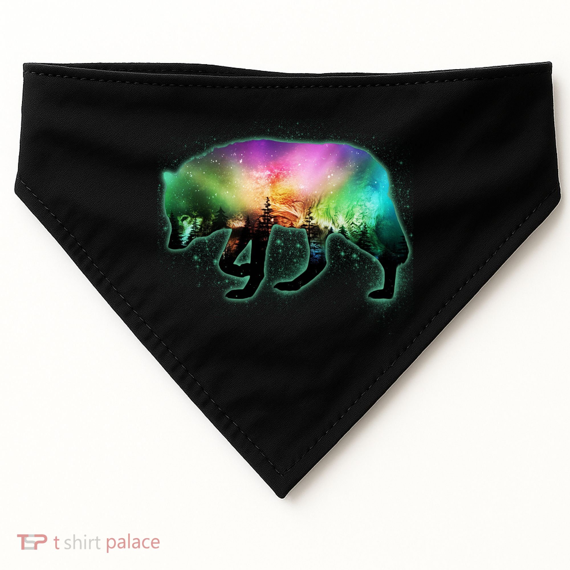 Aurora Borealis Wolf Wilderness USA-Made Doggie Bandana