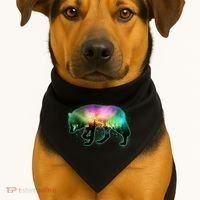Aurora Borealis Wolf Wilderness USA-Made Doggie Bandana thumb 1
