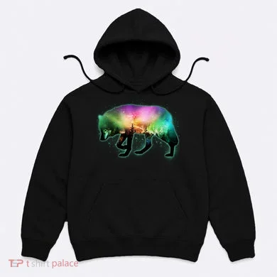 Aurora Borealis Wolf Wilderness Hoodie