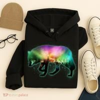 Aurora Borealis Wolf Wilderness Hoodie thumb 4