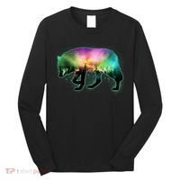 Aurora Borealis Wolf Wilderness Long Sleeve Shirt thumb 0