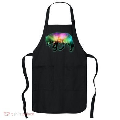 Aurora Borealis Wolf Wilderness Apron