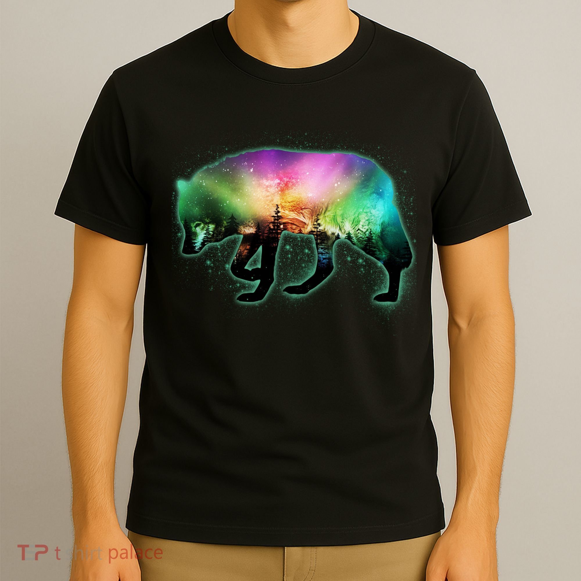 Aurora Borealis Wolf Wilderness T-Shirt