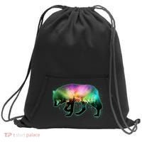 Aurora Borealis Wolf Wilderness Sweatshirt Cinch Pack Bag thumb 0