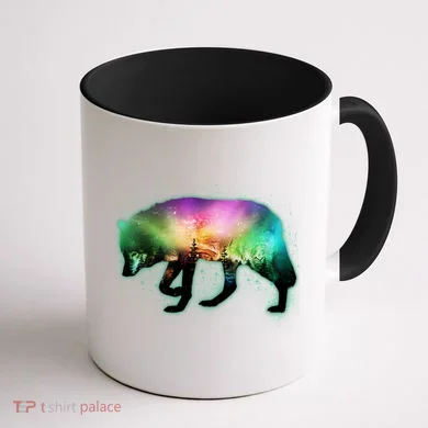Aurora Borealis Wolf Wilderness Coffee Mug back