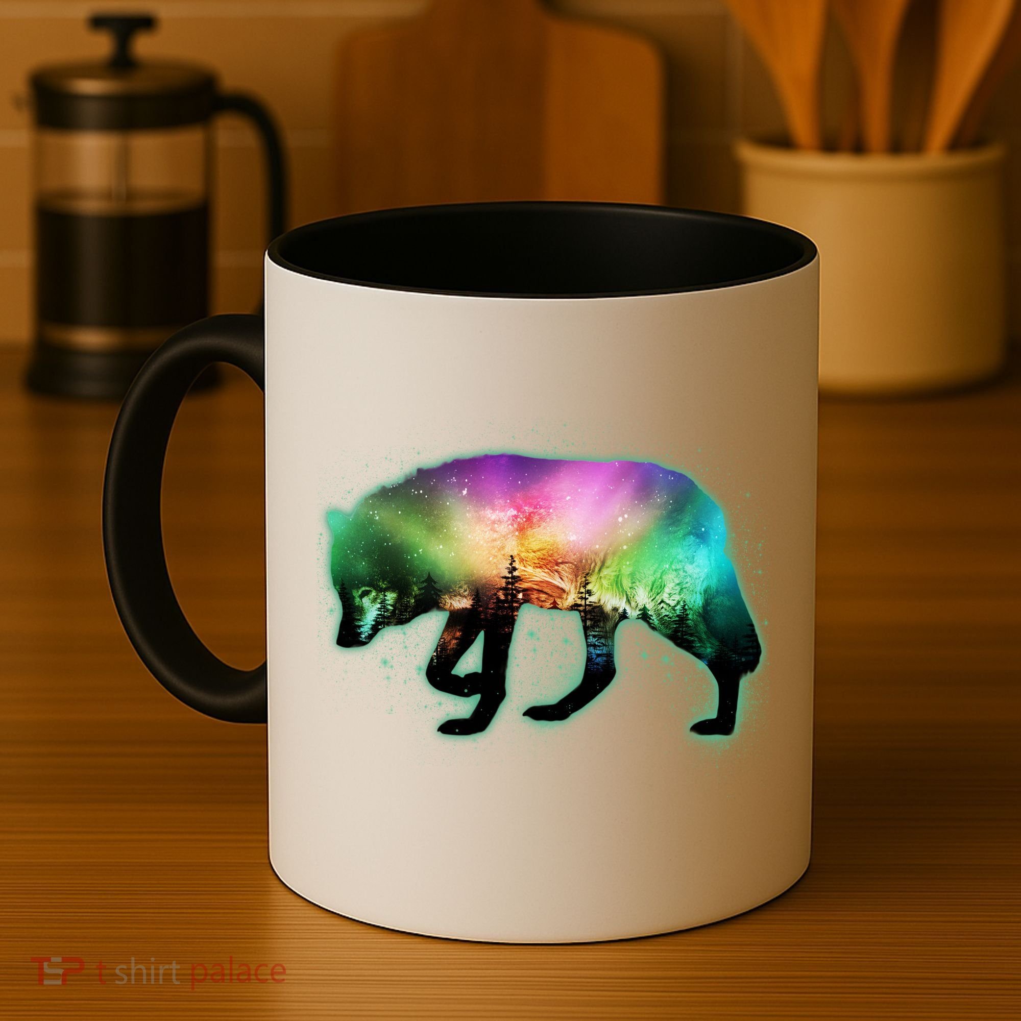 Aurora Borealis Wolf Wilderness Coffee Mug