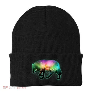 Aurora Borealis Wolf Wilderness Beanie
