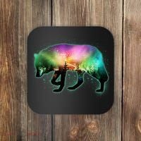 Aurora Borealis Wolf Wilderness Coaster thumb 0