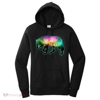 Aurora Borealis Wolf Wilderness Women's Hoodie