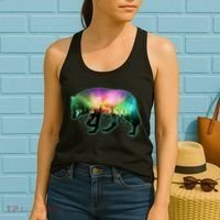 Aurora Borealis Wolf Wilderness Women's Tank Top thumb 2