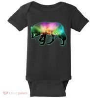 Aurora Borealis Wolf Wilderness Baby Bodysuit thumb 0