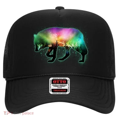Aurora Borealis Wolf Wilderness Hat
