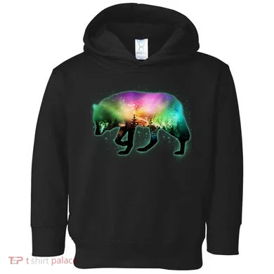 Aurora Borealis Wolf Wilderness Toddler Hoodie