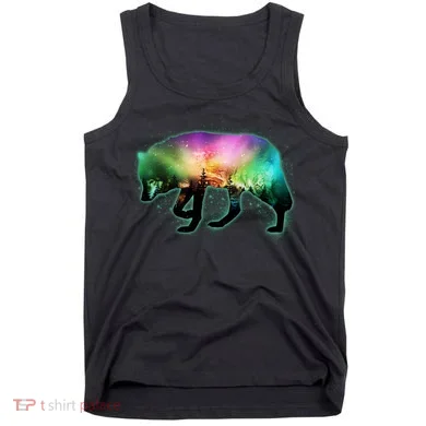 Aurora Borealis Wolf Wilderness Tank Top