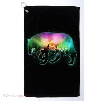 Aurora Borealis Wolf Wilderness Golf Towel