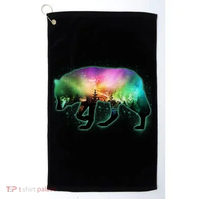 Aurora Borealis Wolf Wilderness Golf Towel