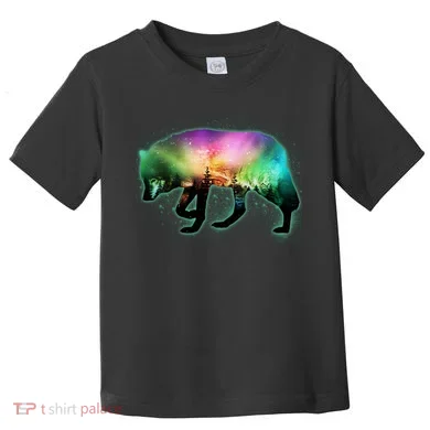 Aurora Borealis Wolf Wilderness Toddler T-Shirt