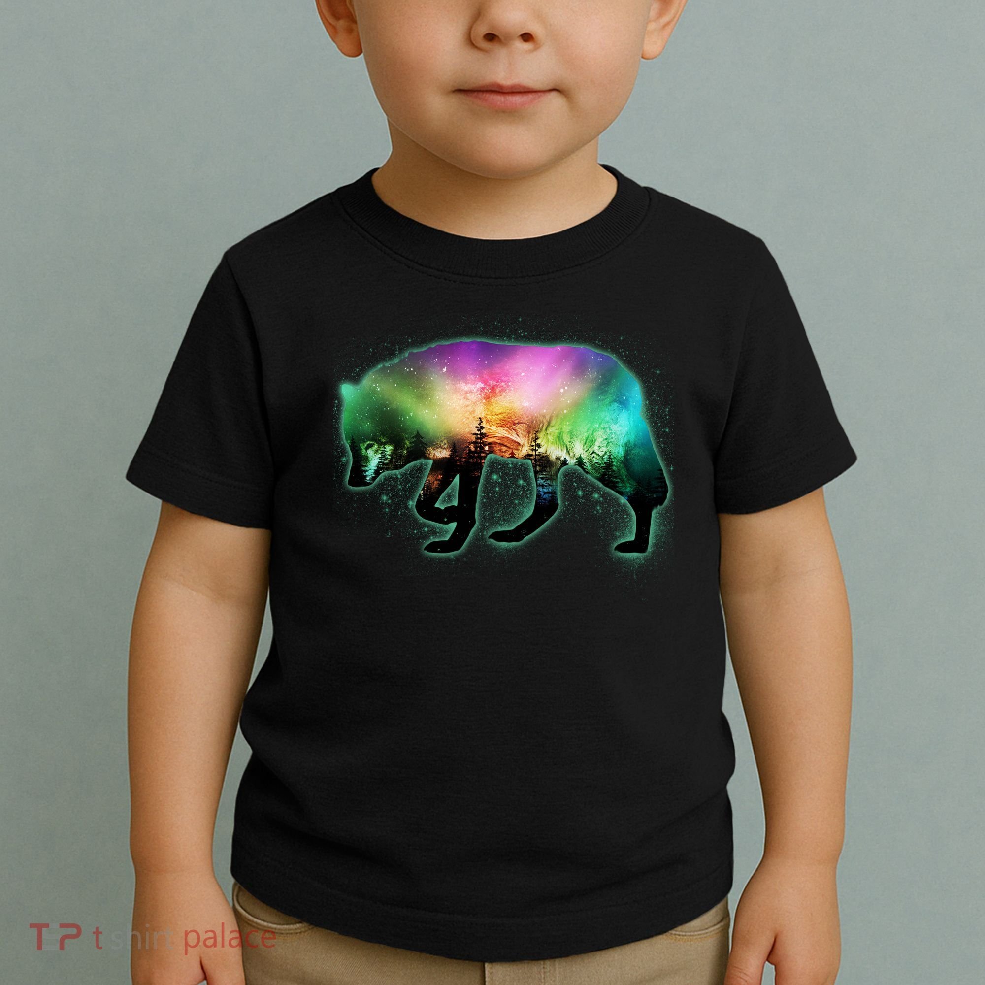 Aurora Borealis Wolf Wilderness Toddler T-Shirt