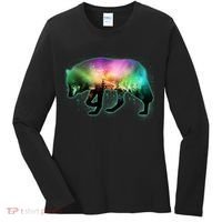 Aurora Borealis Wolf Wilderness Women's Long Sleeve Shirt thumb 0