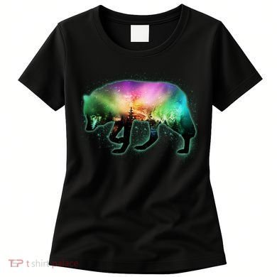 Aurora Borealis Wolf Wilderness Women's T-Shirt