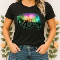 Aurora Borealis Wolf Wilderness Women's T-Shirt thumb 2
