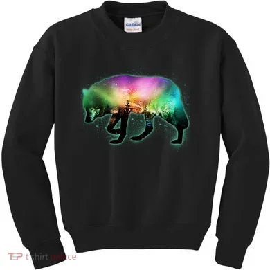 Aurora Borealis Wolf Wilderness Kids Sweatshirt