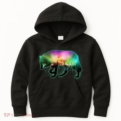 Aurora Borealis Wolf Wilderness Kids Hoodie