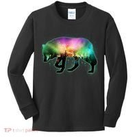 Aurora Borealis Wolf Wilderness Kids Long Sleeve Shirt thumb 0