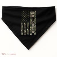 Arizona United States Distressed Camo W Us Flag USA-Made Doggie Bandana thumb 0