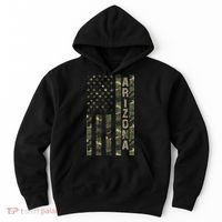 Arizona United States Distressed Camo W Us Flag Hoodie thumb 0