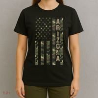 Arizona United States Distressed Camo W Us Flag T-Shirt thumb 4