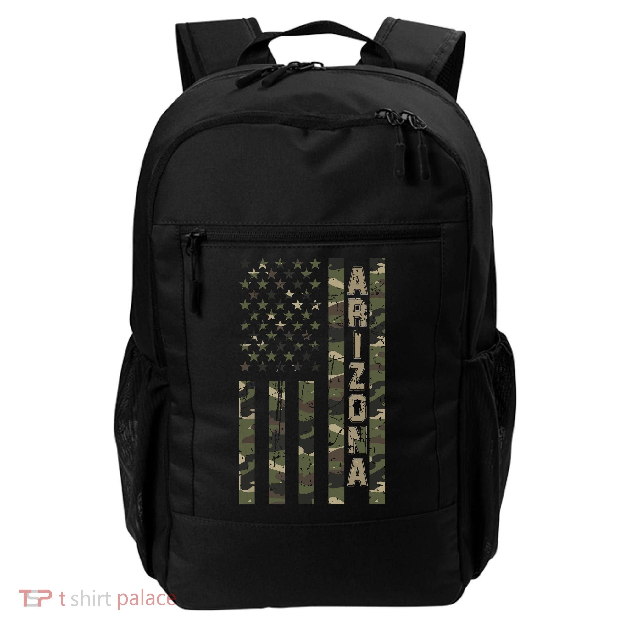 Arizona United States Distressed Camo W Us Flag Backpack