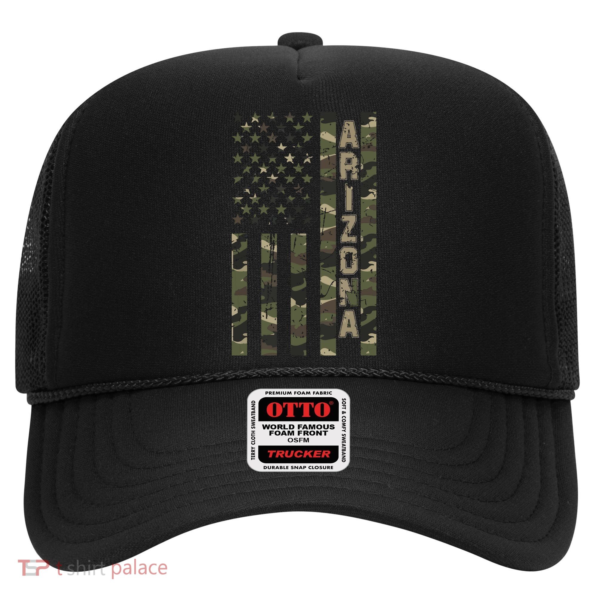 Arizona United States Distressed Camo W Us Flag Hat