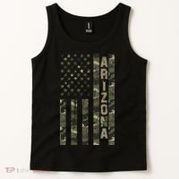 Arizona United States Distressed Camo W Us Flag Tank Top thumb 2
