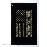 Arizona United States Distressed Camo W Us Flag Golf Towel thumb 0