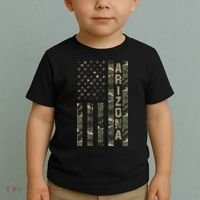 Arizona United States Distressed Camo W Us Flag Toddler T-Shirt thumb 2
