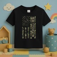 Arizona United States Distressed Camo W Us Flag Toddler T-Shirt thumb 3