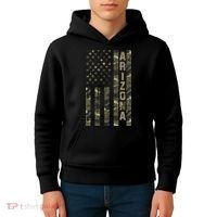 Arizona United States Distressed Camo W Us Flag Kids Hoodie thumb 4